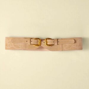 NWT Suede Double Bucket Beige Belt Size 1/S